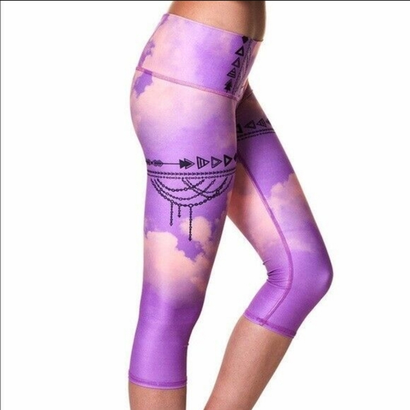 Teeki purple haze crop capri legging hot pant - Picture 1 of 5